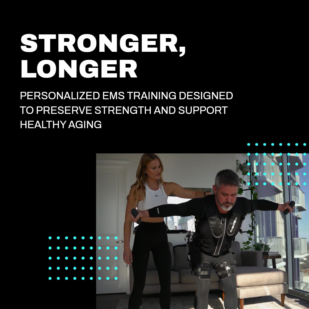 Did you know that maintaining muscle mass is key to aging gracefully? As we age, we can lose up to 3-5% of muscle mass per decade, but there’s a solution! 💪✨ EMS (Electrical Muscle Stimulation) training is here to help you combat muscle loss effectively. With just 20 minutes of targeted training, you can activate up to 90% of your muscles and keep your body strong and resilient. Don’t let age define your fitness journey—book a session today and embrace a healthier, more vibrant you! #AgingGracefully #FitLabEMS #EMSFitness #Charlotte #CharlotteFitness #StrongIsSexy #PersonalTraining